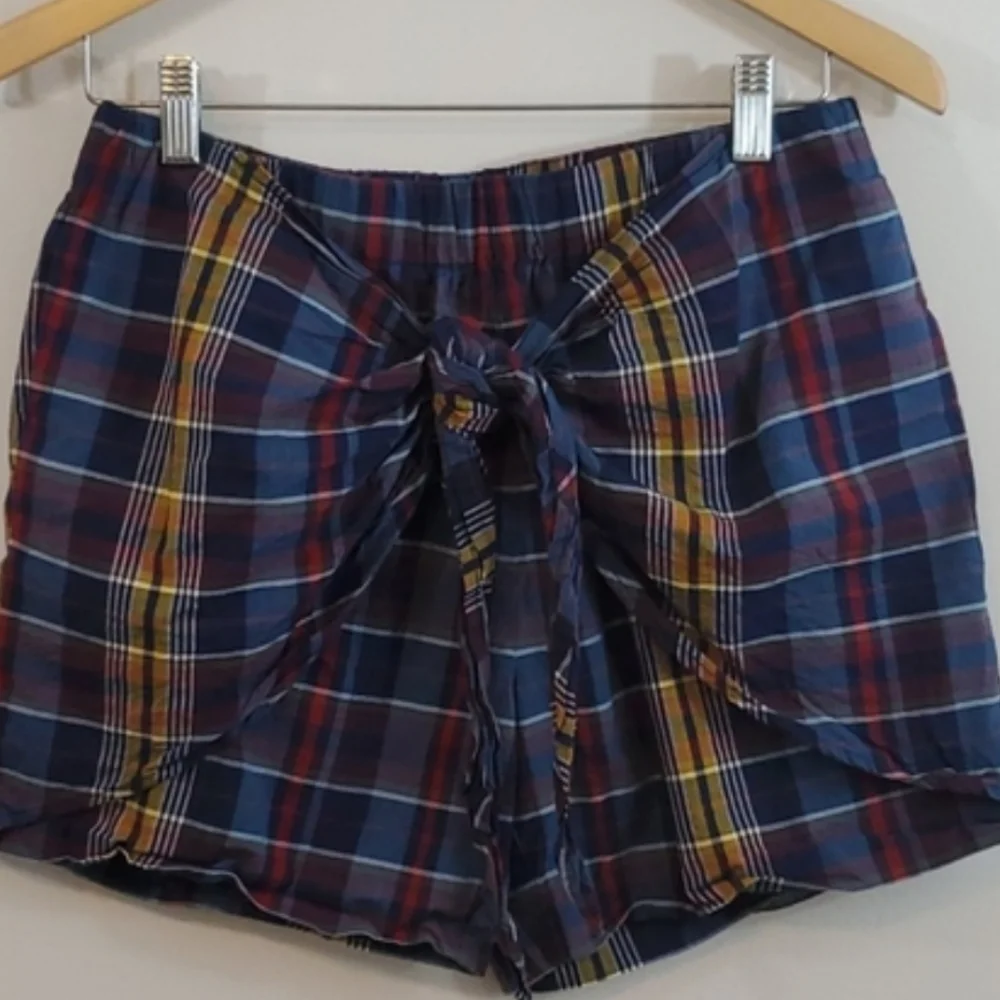 New Madewell Nordstrom plaid wrap shorts Large